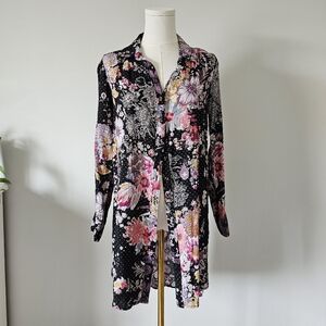 Anthropologie Maeve Xs Floral Patterned Shirt Button Up Long Sleeve
